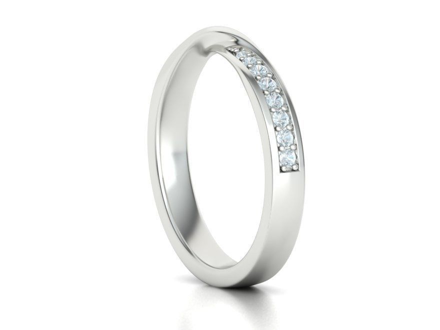 Mobius Diamond Wedding Band Women Ring 3dmodel 3mm wide 3D print model_9