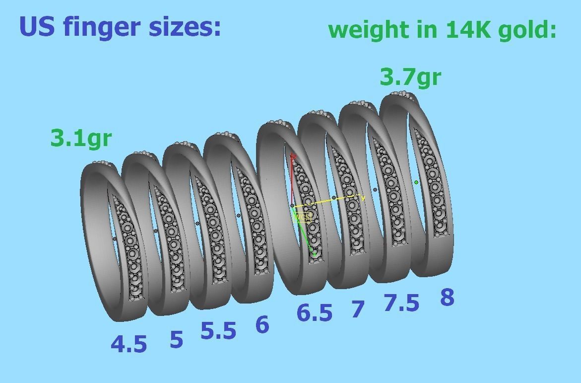 Mobius Diamond Wedding Band Women Ring 3dmodel 3mm wide 3D print model_17