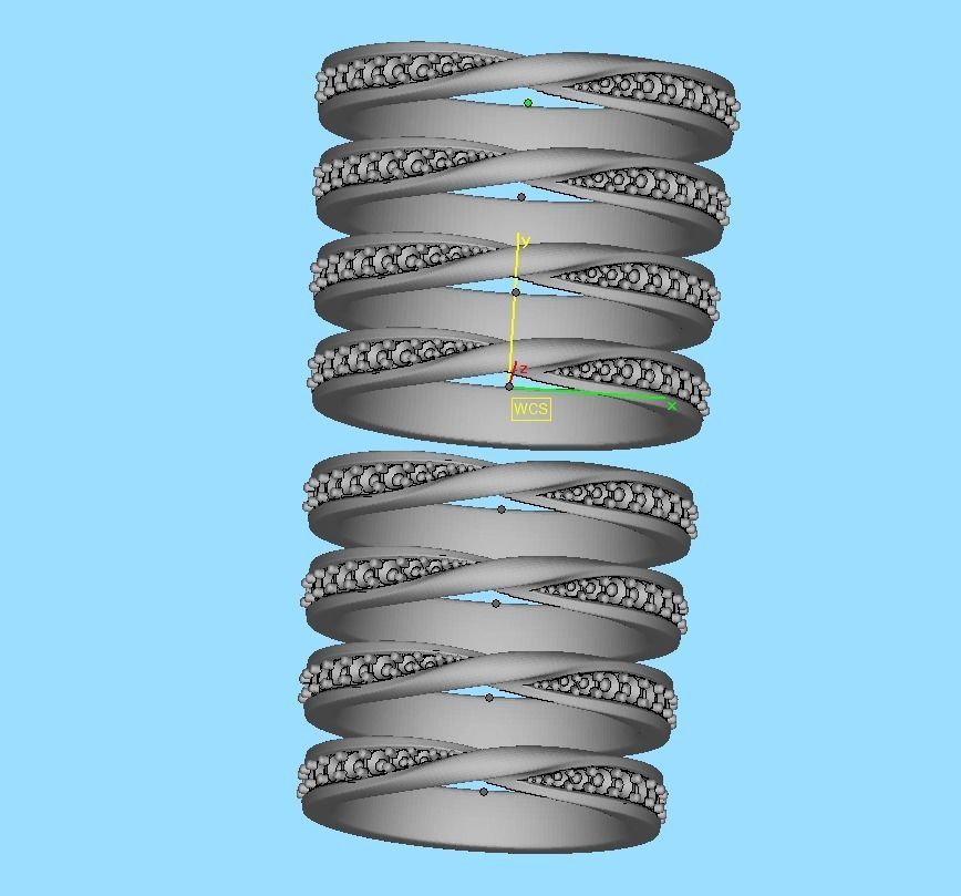 Mobius Diamond Wedding Band Women Ring 3dmodel 3mm wide 3D print model_16