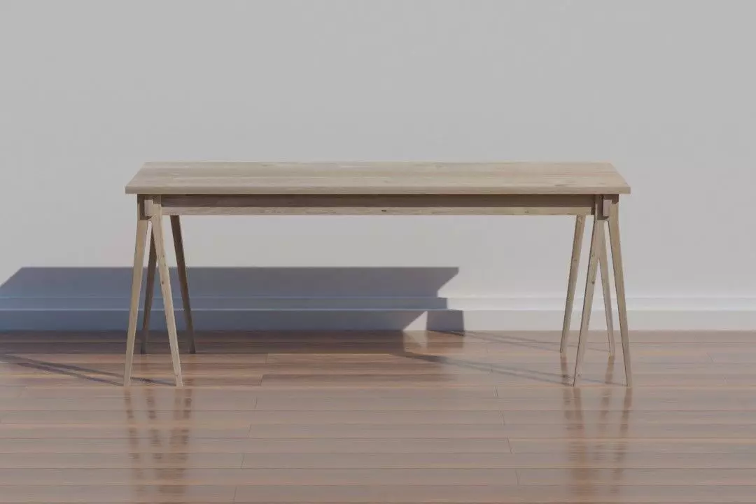 wooden desk code DEC 82 OAK wood texture 3D model_0