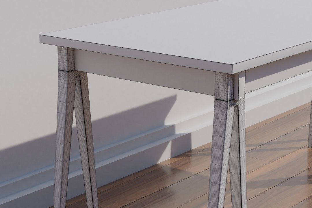 wooden desk code DEC 82 OAK wood texture 3D model_13