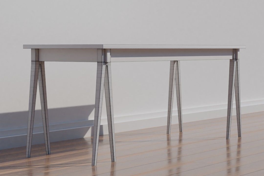 wooden desk code DEC 82 OAK wood texture 3D model_12