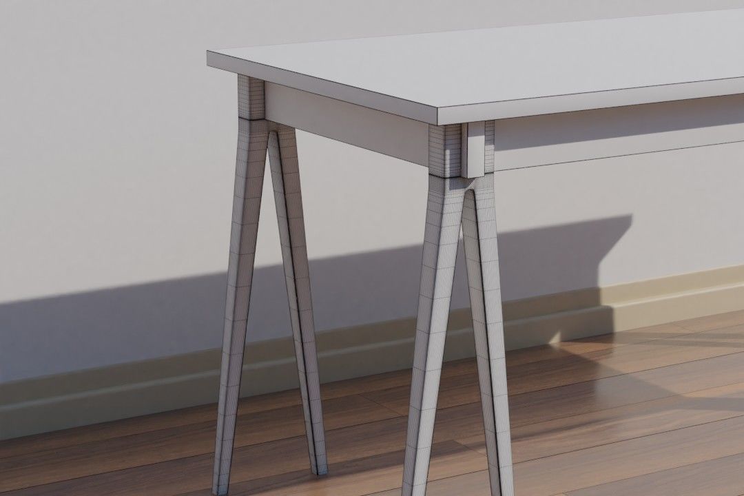 wooden desk code DEC 82 OAK wood texture 3D model_15