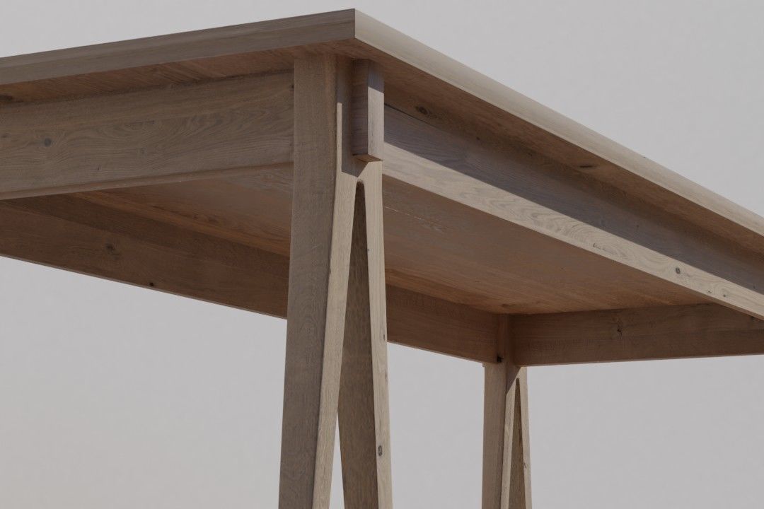 wooden desk code DEC 82 OAK wood texture 3D model_8