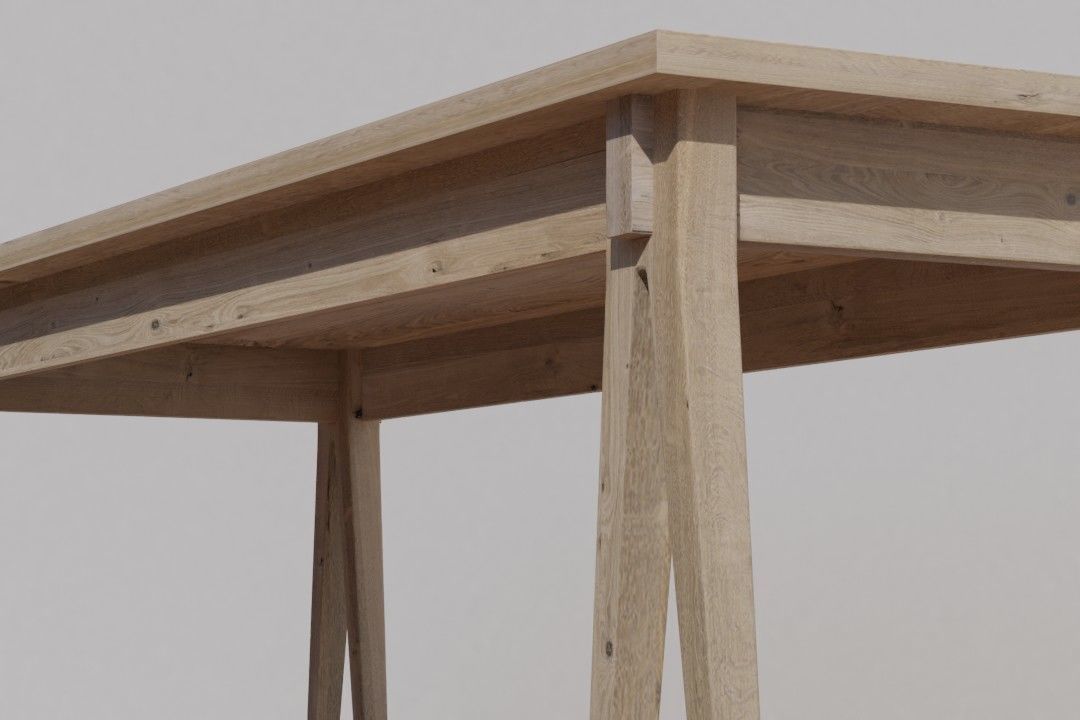 wooden desk code DEC 82 OAK wood texture 3D model_7