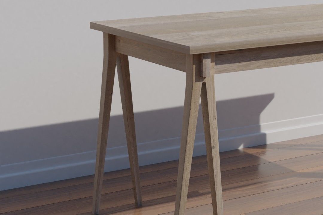 wooden desk code DEC 82 OAK wood texture 3D model_4