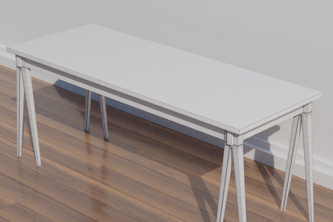 wooden desk code DEC 82 OAK wood texture 3D model_11