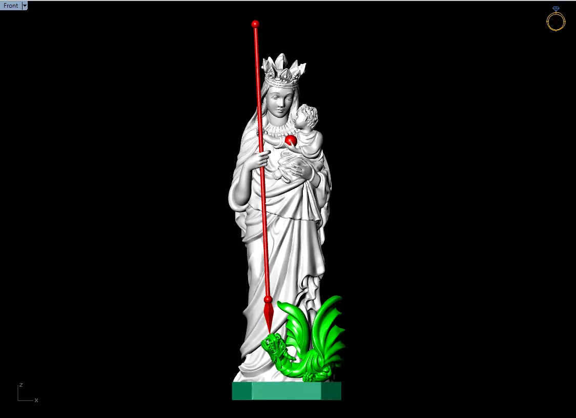 Mother Mary holding jesus - Mother Mary With Baby Jesus 3D print model
