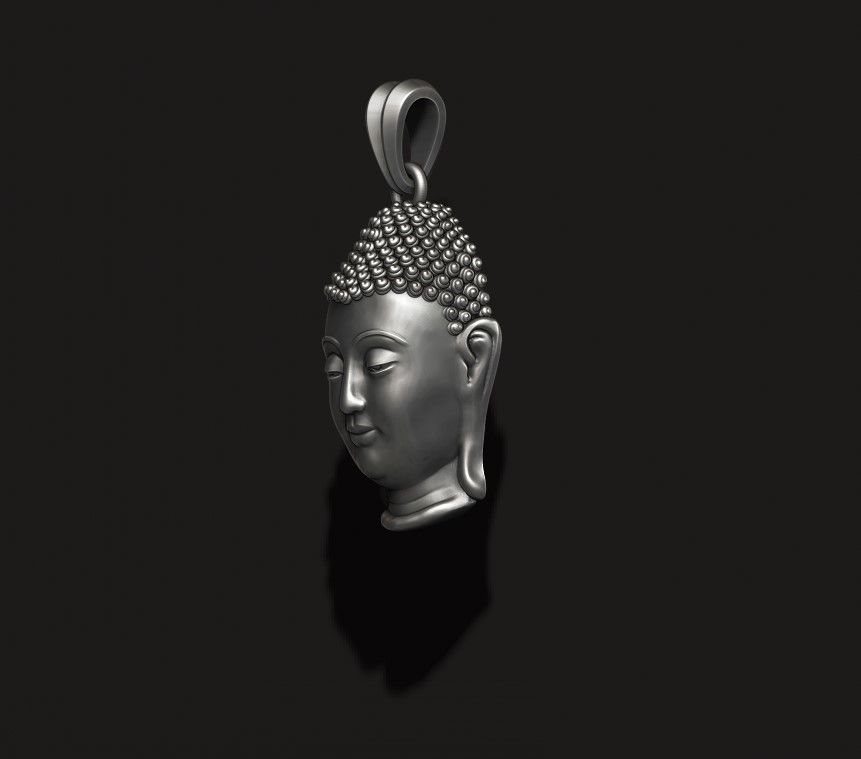 Buddha head pendant 3D print model_2
