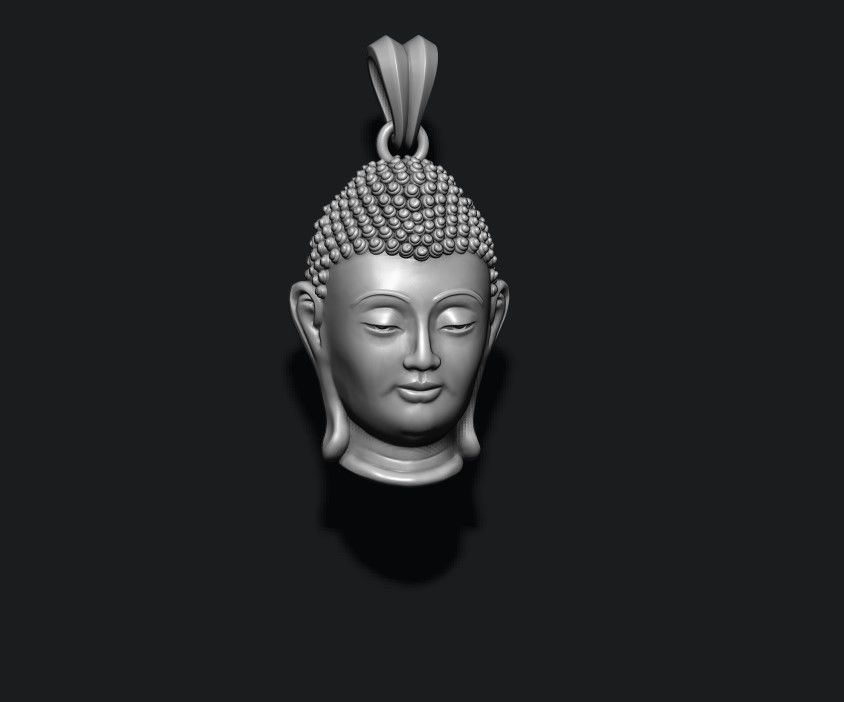 Buddha head pendant 3D print model_4