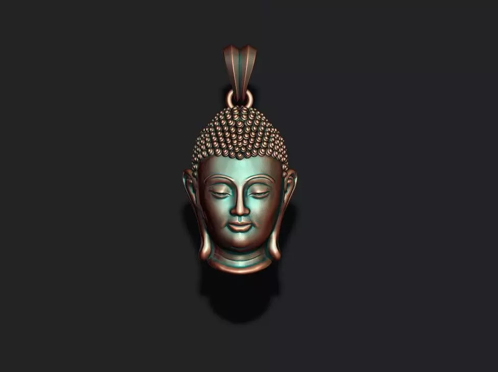 Buddha head pendant 3D print model_0