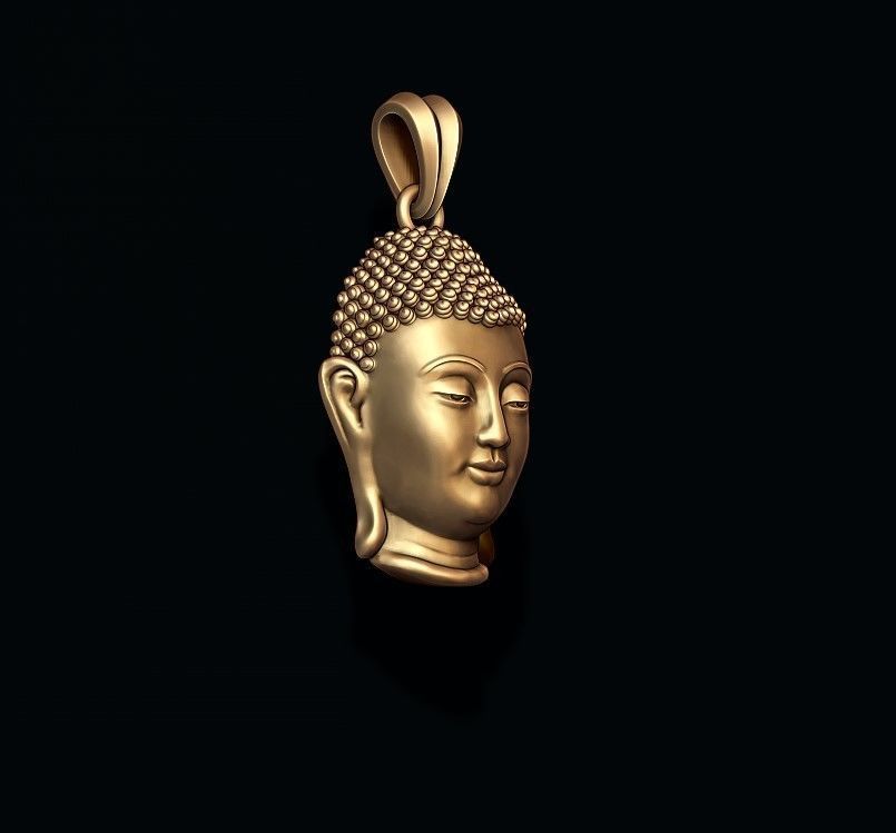 Buddha head pendant 3D print model_1