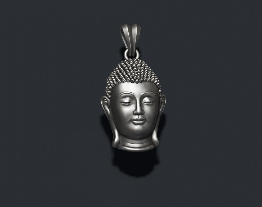 Buddha head pendant 3D print model_5