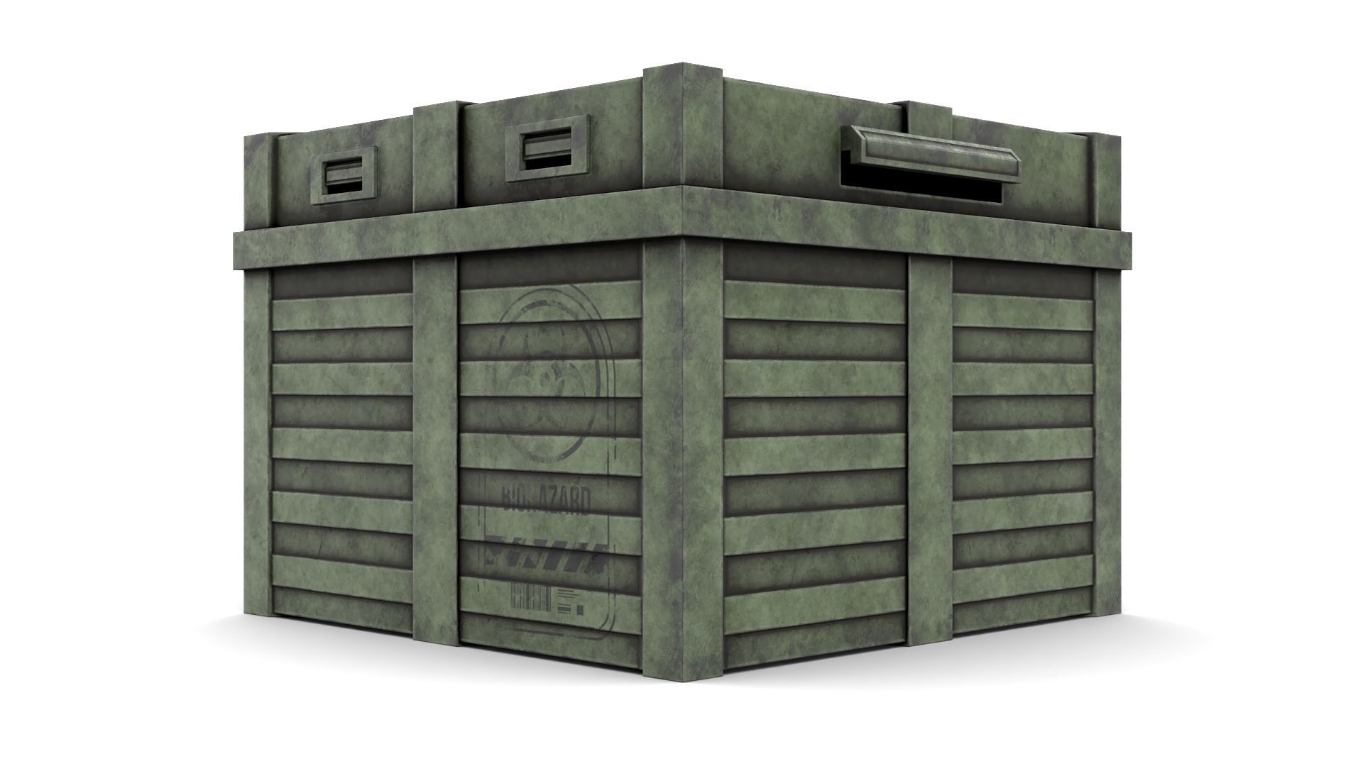 Case for Transportation of Radiation Substances Low-poly 3D model_6