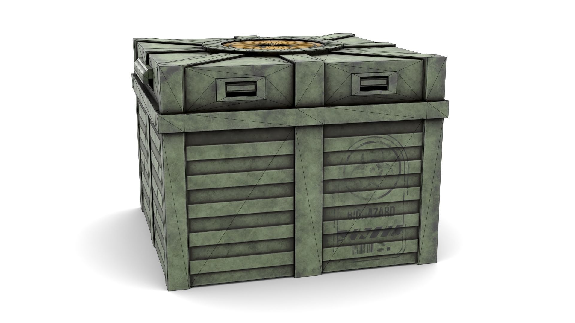 Case for Transportation of Radiation Substances Low-poly 3D model_11