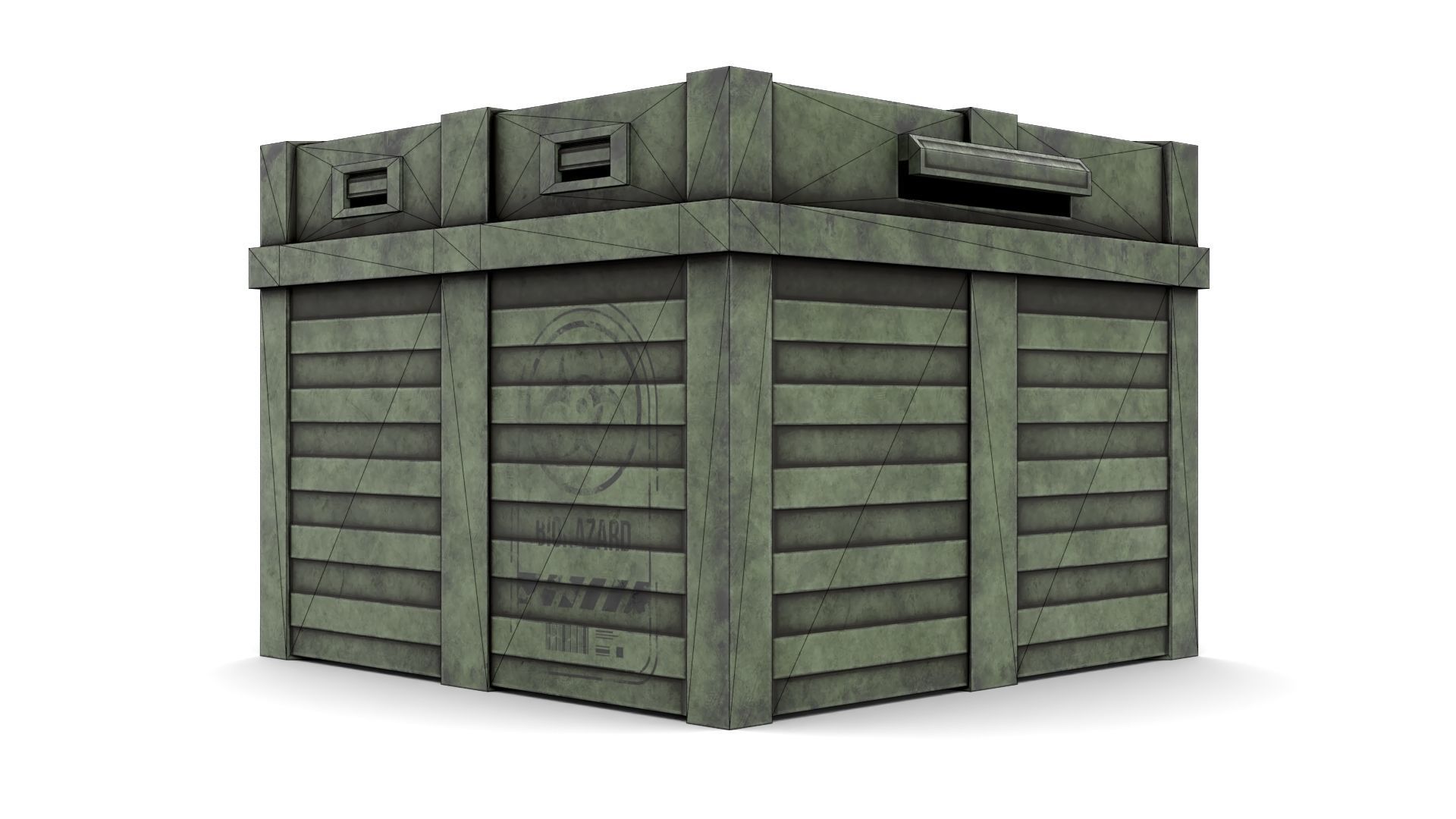 Case for Transportation of Radiation Substances Low-poly 3D model_16