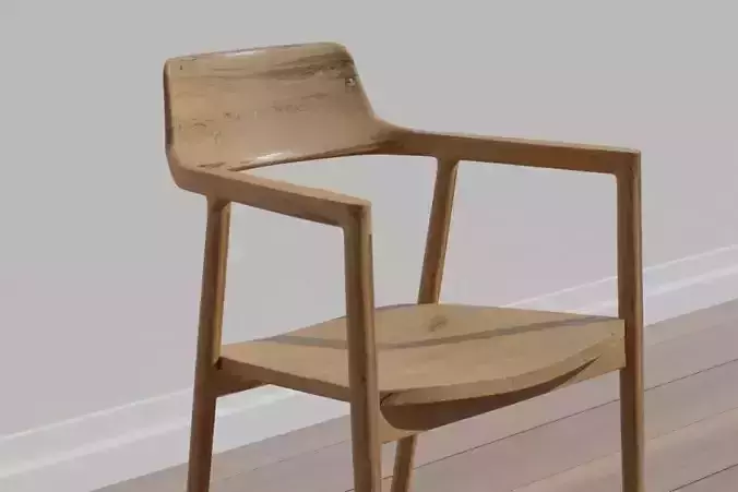 wooden dining chair code DEN 18 light brown OAK wood texture 