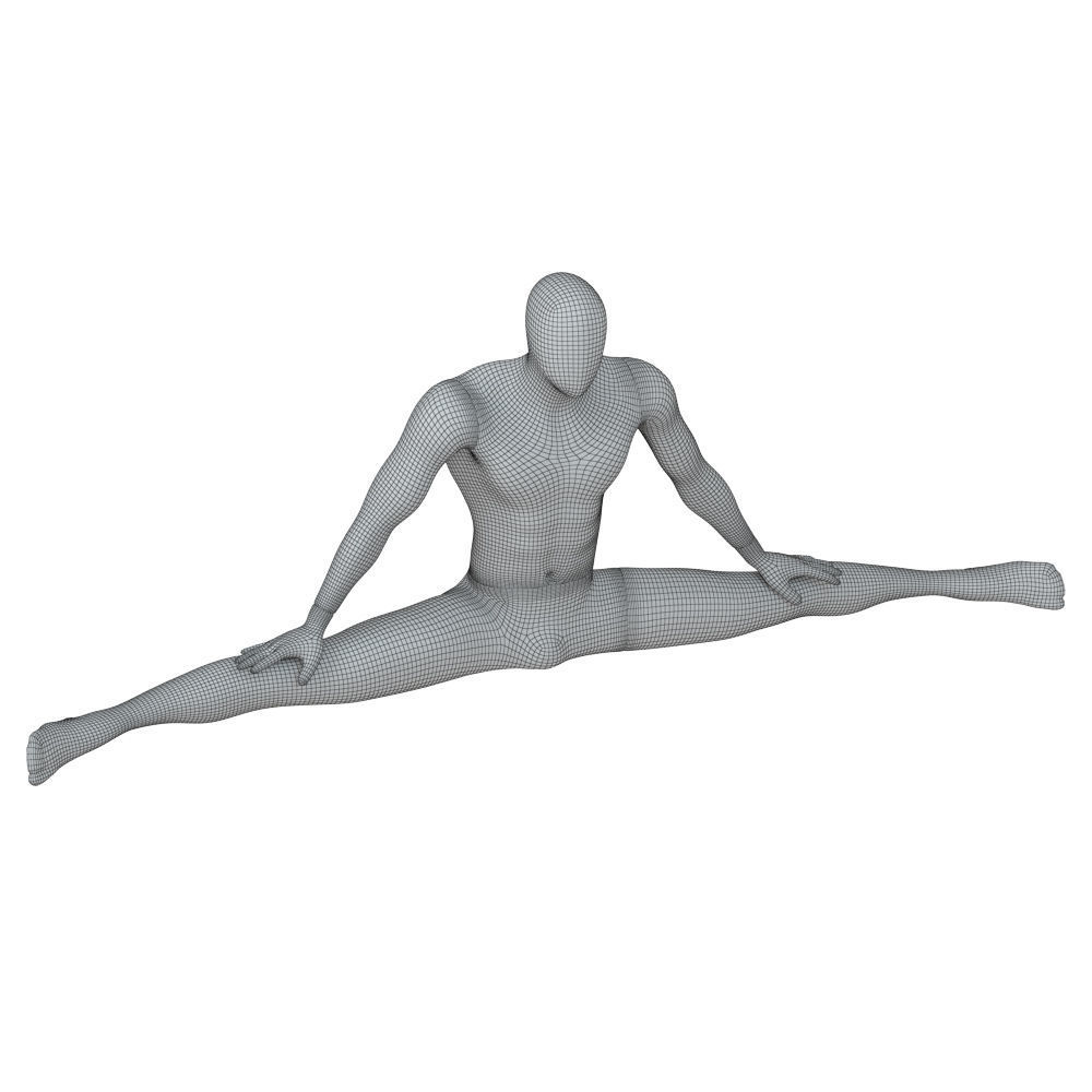 White Mannequin Sitting On A Twine 60 3D model_7
