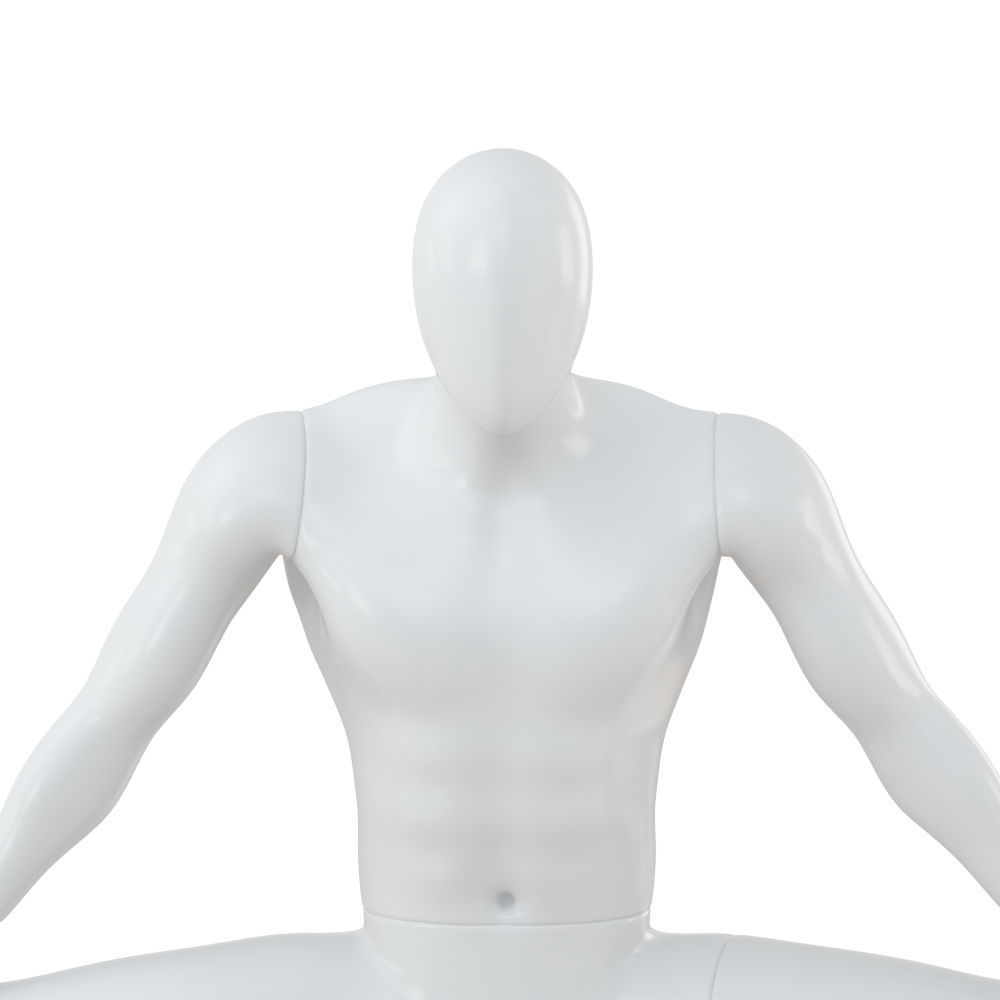 White Mannequin Sitting On A Twine 60 3D model_5