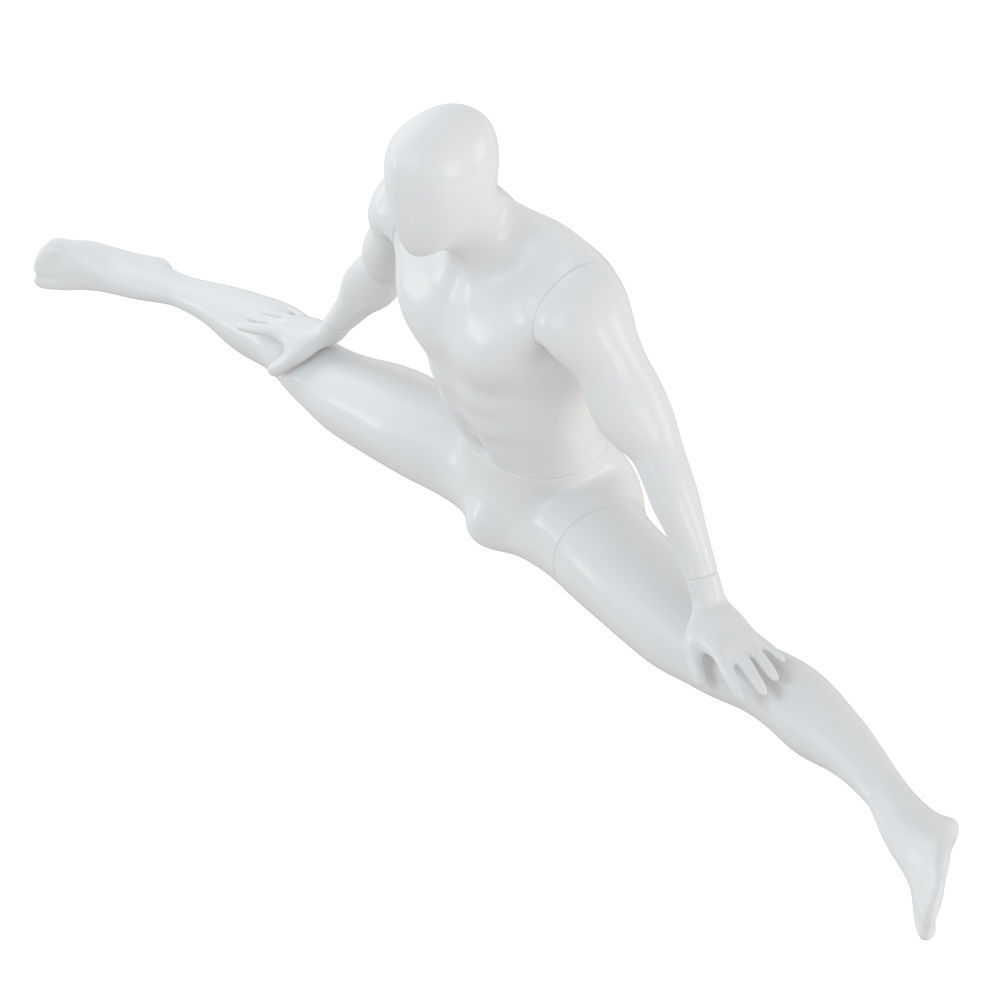White Mannequin Sitting On A Twine 60 3D model_2