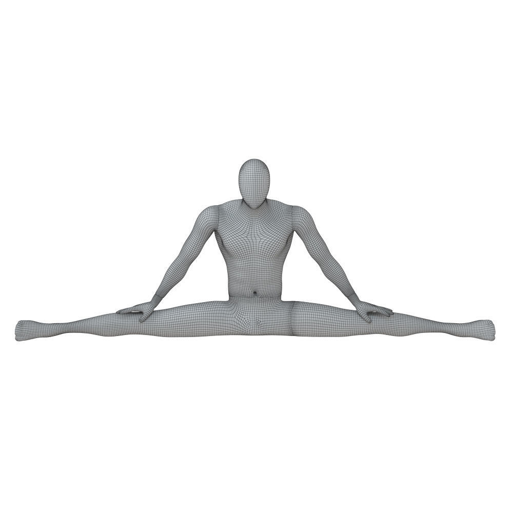 White Mannequin Sitting On A Twine 60 3D model_6
