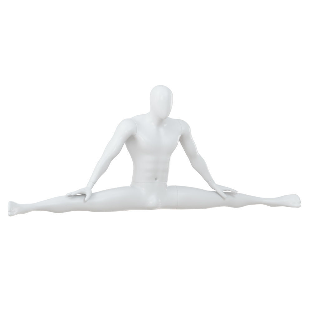 White Mannequin Sitting On A Twine 60 3D model_1