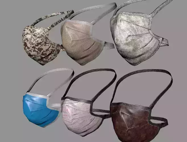 Face mask Low-poly 3D model