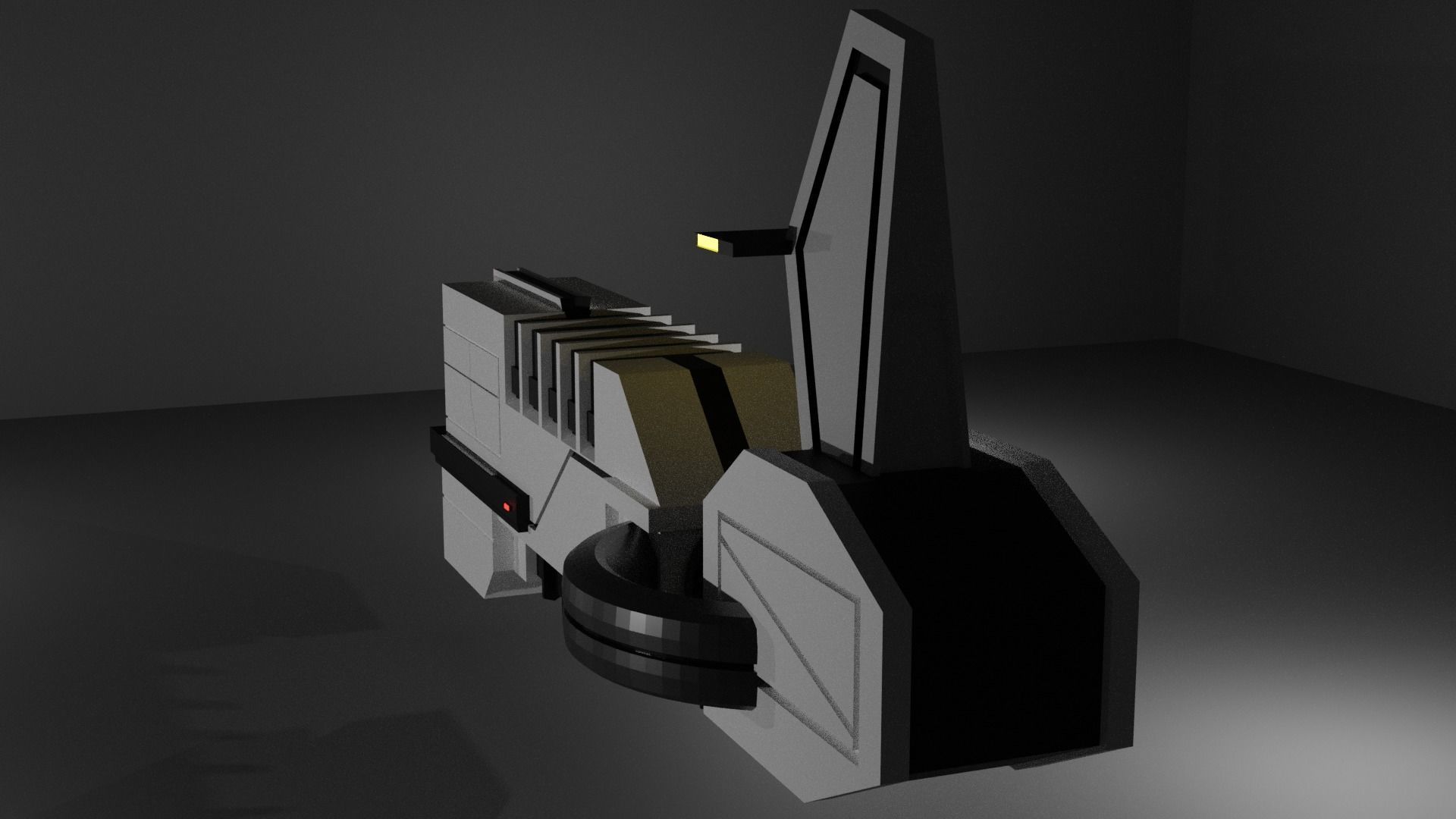 The Keep spaceship flying in sky 3D model_8