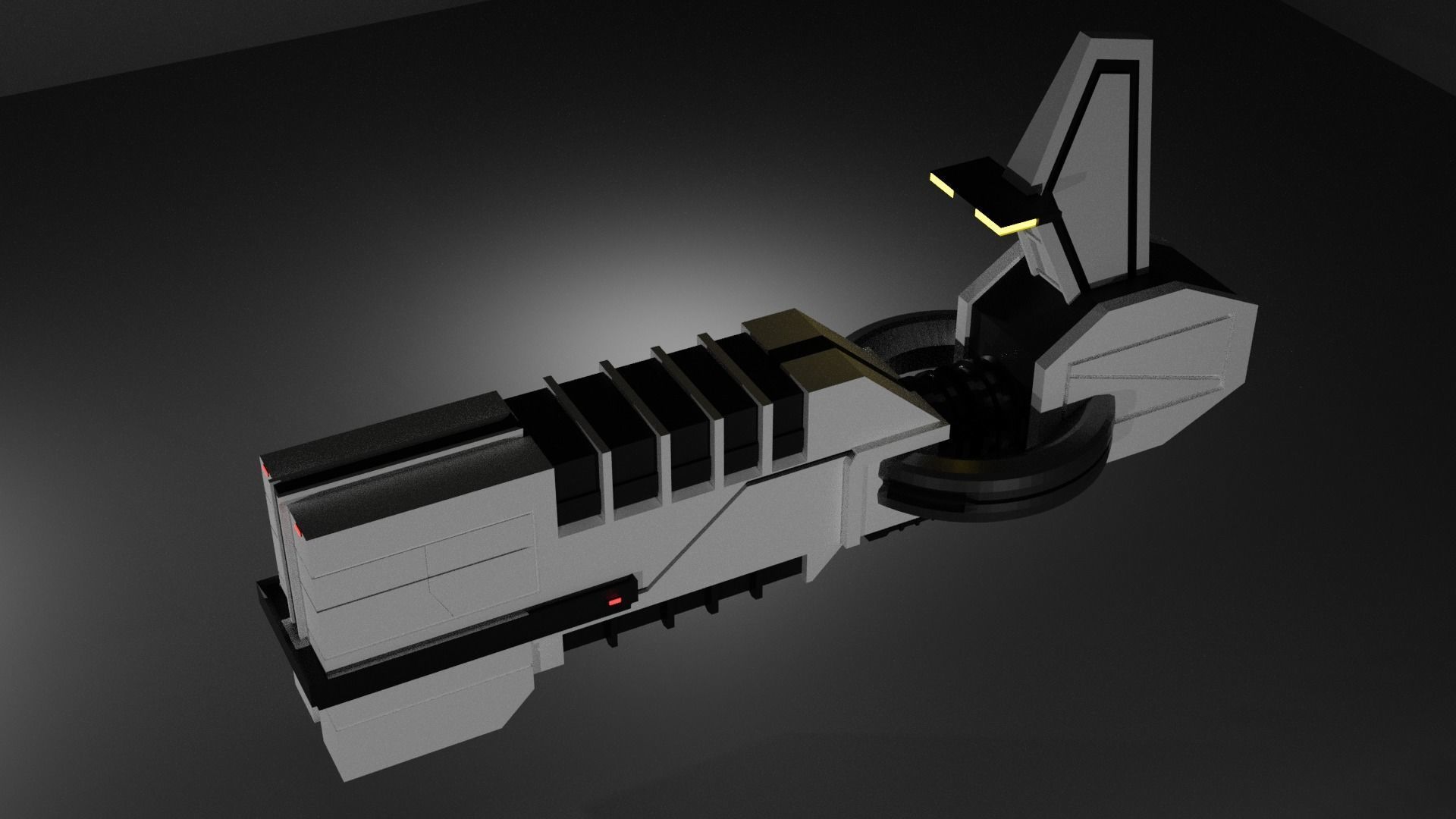 The Keep spaceship flying in sky 3D model_5