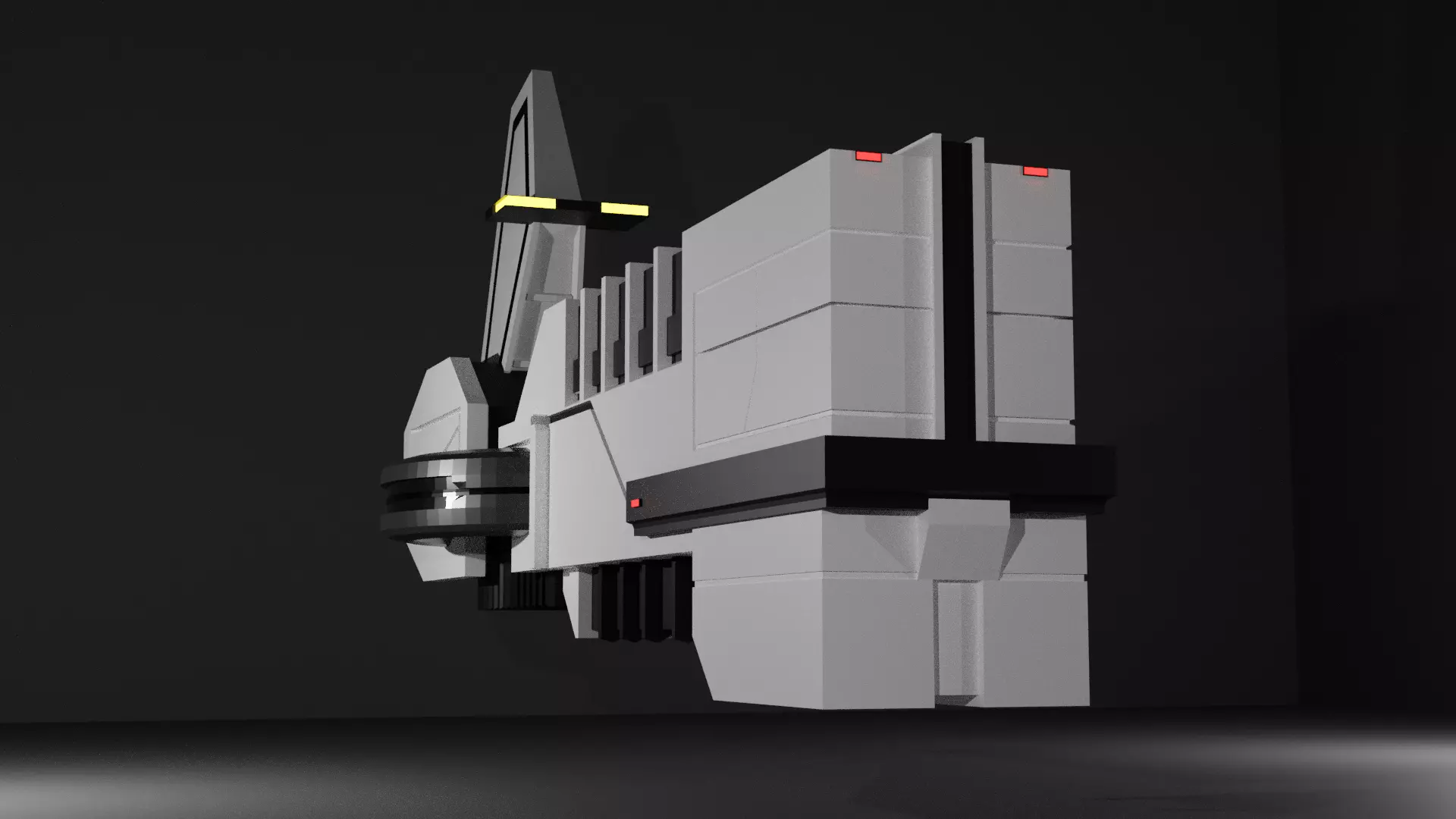 The Keep spaceship flying in sky 3D model_0