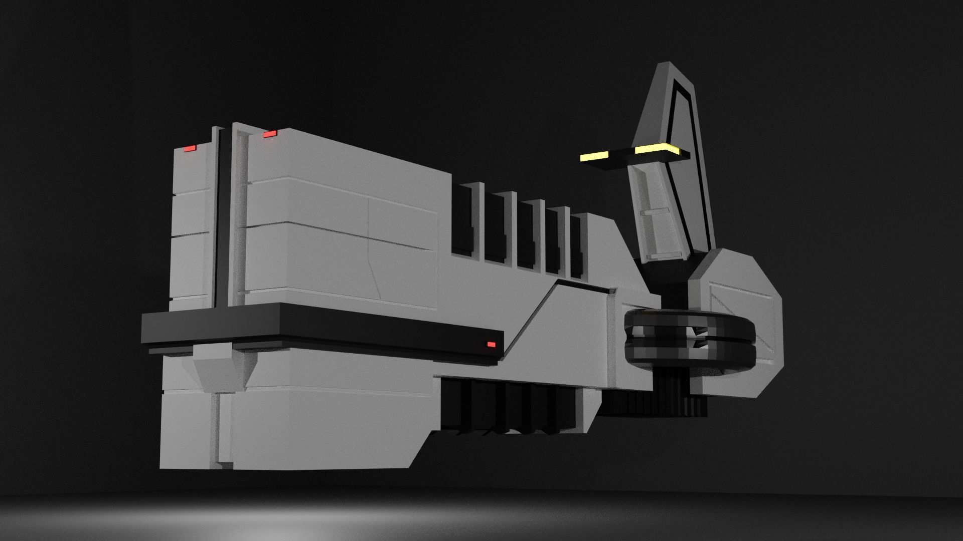 The Keep spaceship flying in sky 3D model_3