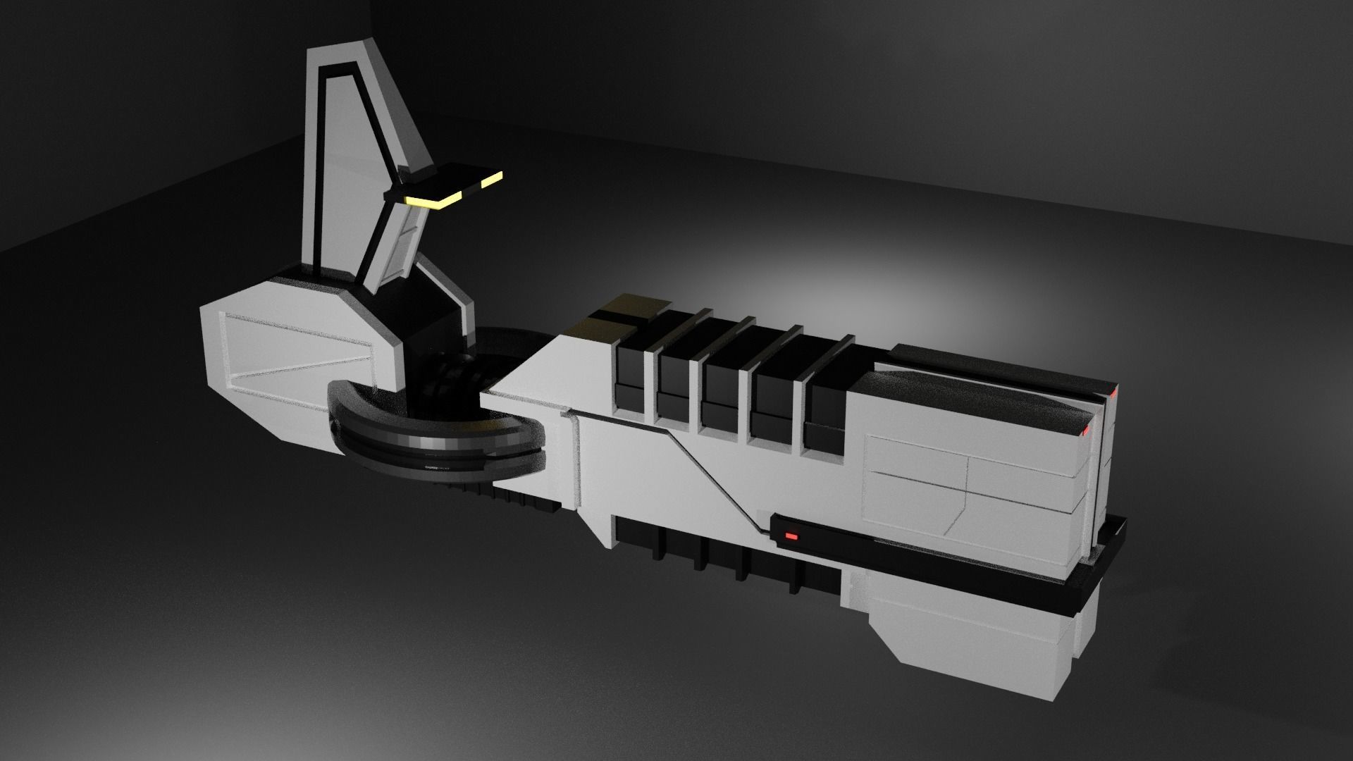 The Keep spaceship flying in sky 3D model_6