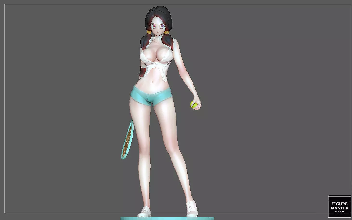 VIDEL TENNIS TRANING  DRAGONBALL CHARACTER ANIME STATUE MODEL 3D print model_0