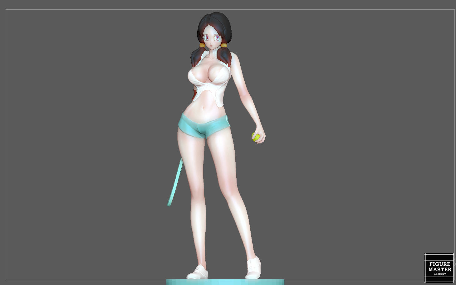 VIDEL TENNIS TRANING  DRAGONBALL CHARACTER ANIME STATUE MODEL 3D print model_16
