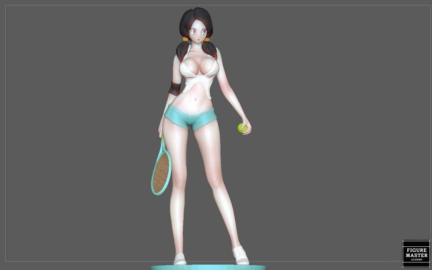 VIDEL TENNIS TRANING  DRAGONBALL CHARACTER ANIME STATUE MODEL 3D print model_8