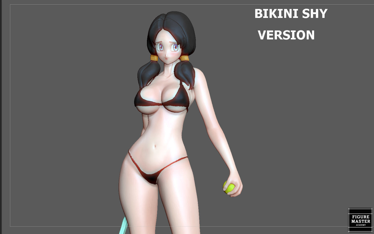 VIDEL TENNIS TRANING  DRAGONBALL CHARACTER ANIME STATUE MODEL 3D print model_31