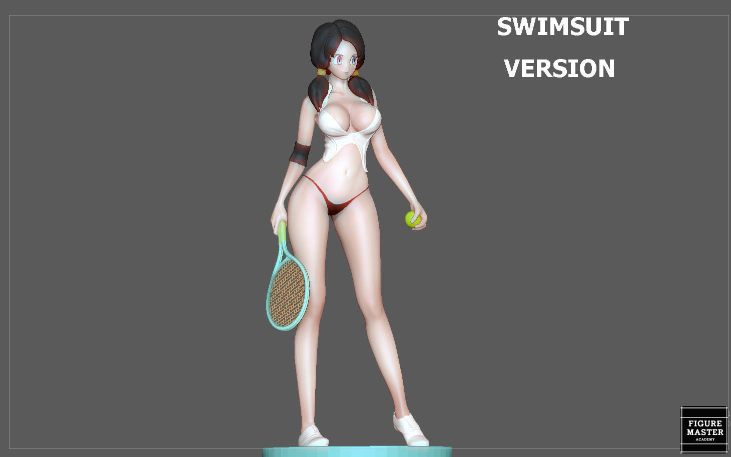 VIDEL TENNIS TRANING  DRAGONBALL CHARACTER ANIME STATUE MODEL 3D print model_18