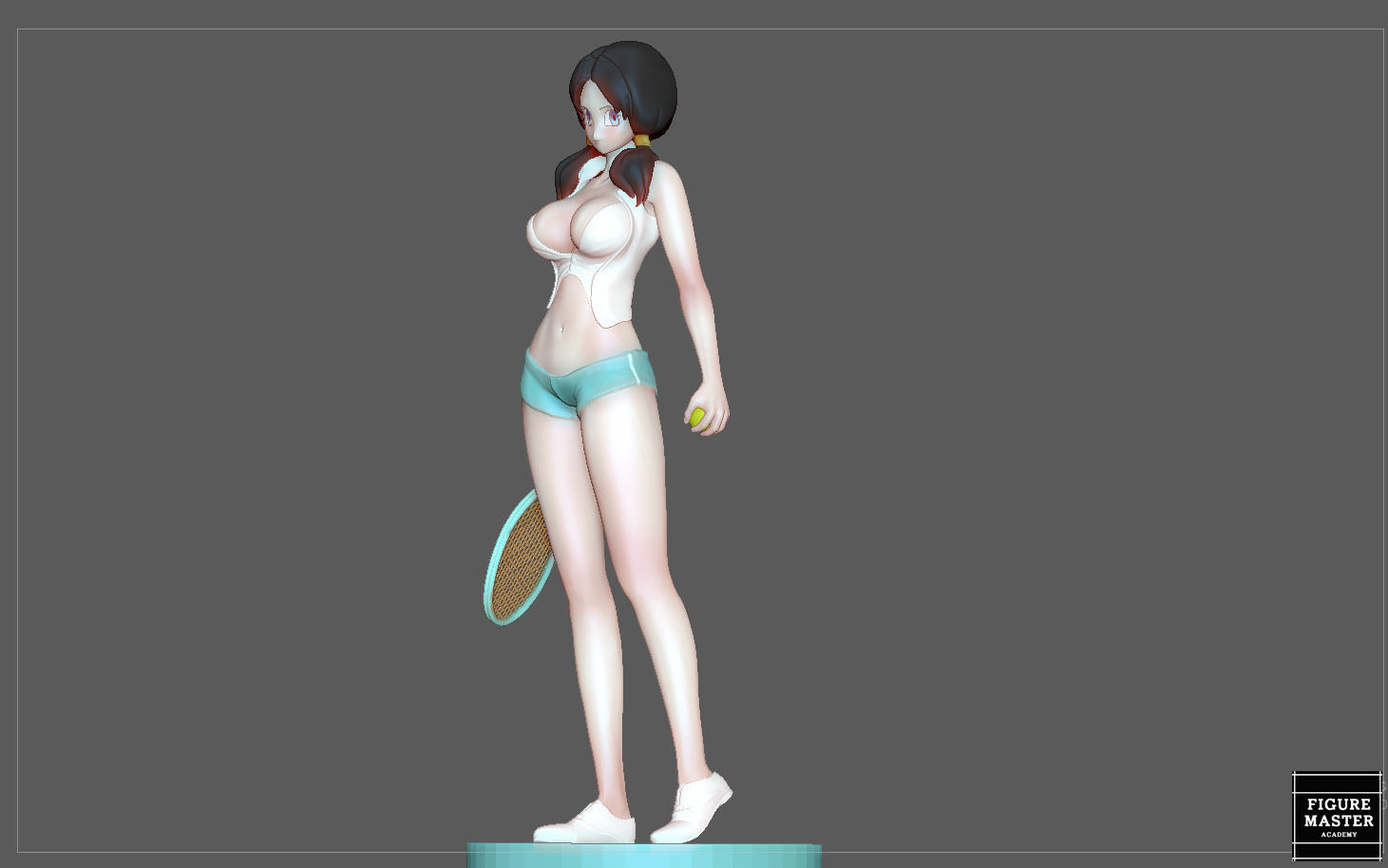 VIDEL TENNIS TRANING  DRAGONBALL CHARACTER ANIME STATUE MODEL 3D print model_12