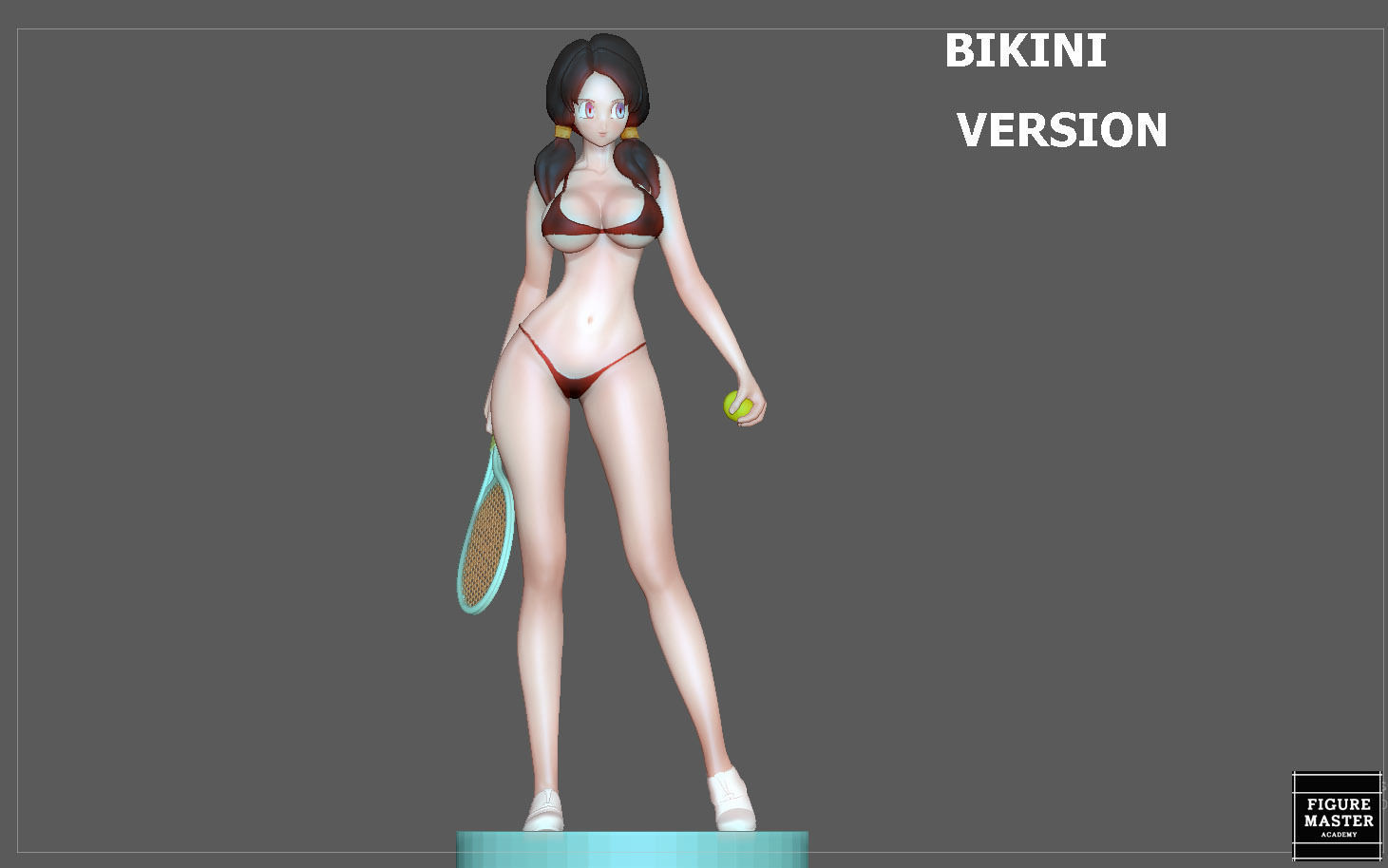 VIDEL TENNIS TRANING  DRAGONBALL CHARACTER ANIME STATUE MODEL 3D print model_26