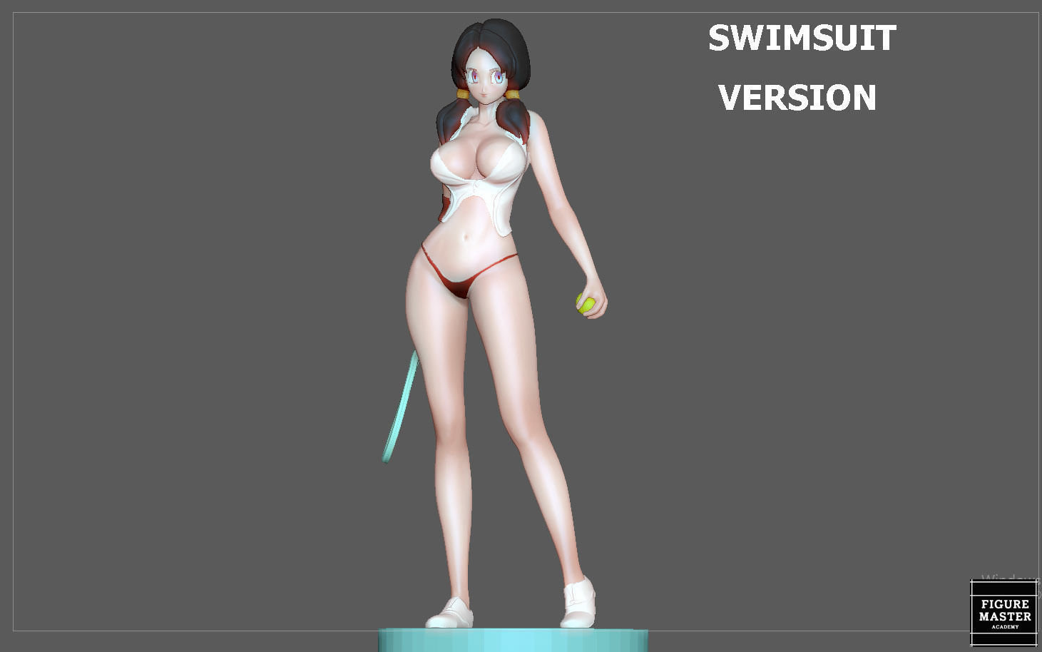 VIDEL TENNIS TRANING  DRAGONBALL CHARACTER ANIME STATUE MODEL 3D print model_17
