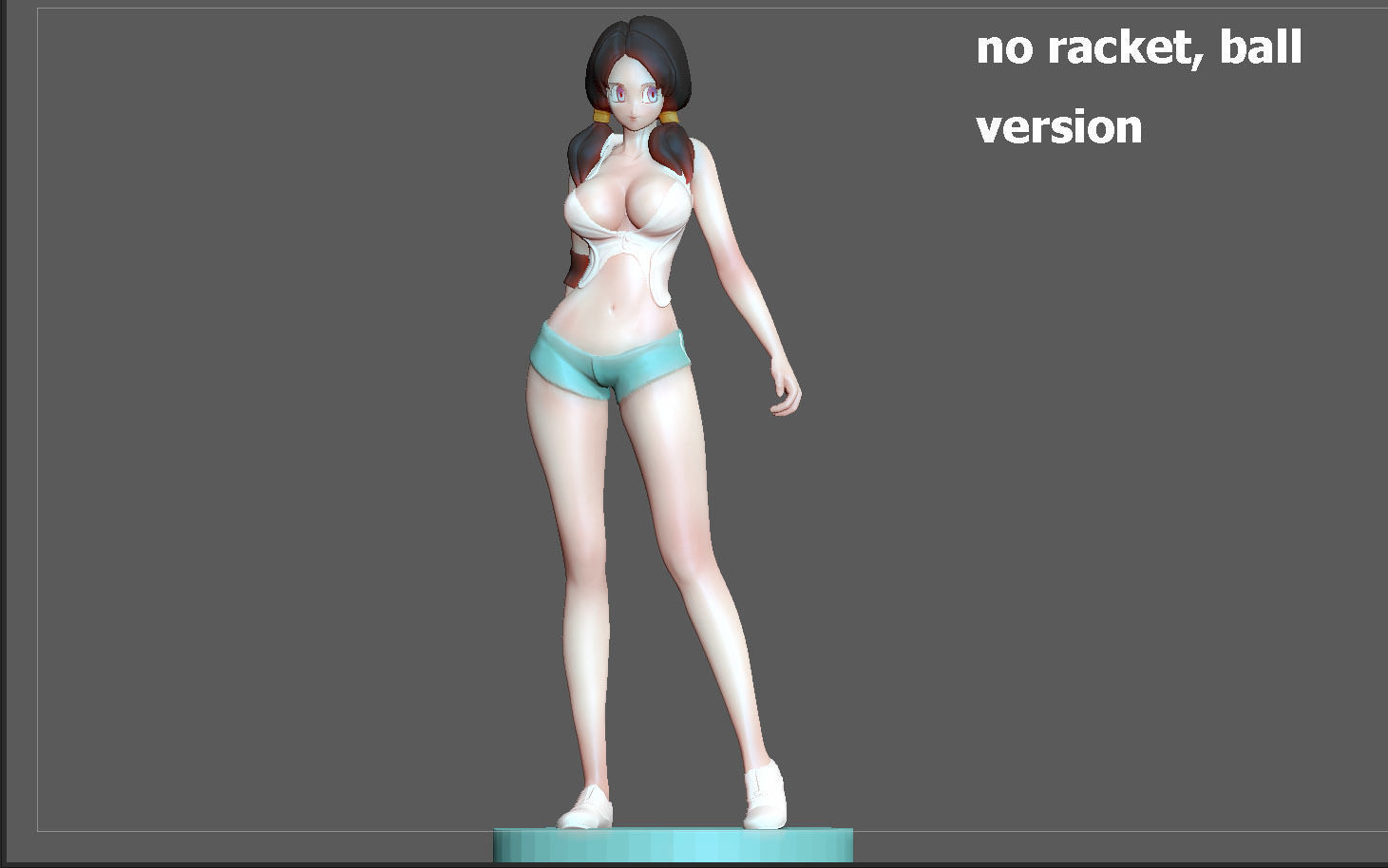 VIDEL TENNIS TRANING  DRAGONBALL CHARACTER ANIME STATUE MODEL 3D print model_7