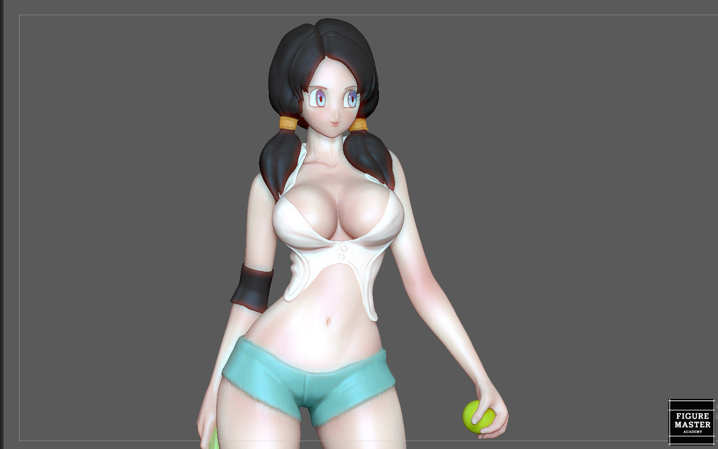 VIDEL TENNIS TRANING  DRAGONBALL CHARACTER ANIME STATUE MODEL 3D print model_2