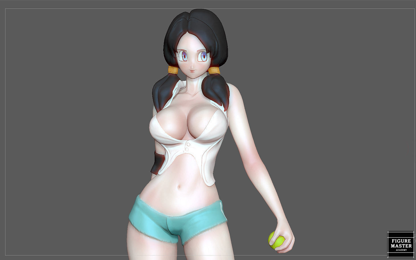 VIDEL TENNIS TRANING  DRAGONBALL CHARACTER ANIME STATUE MODEL 3D print model_1