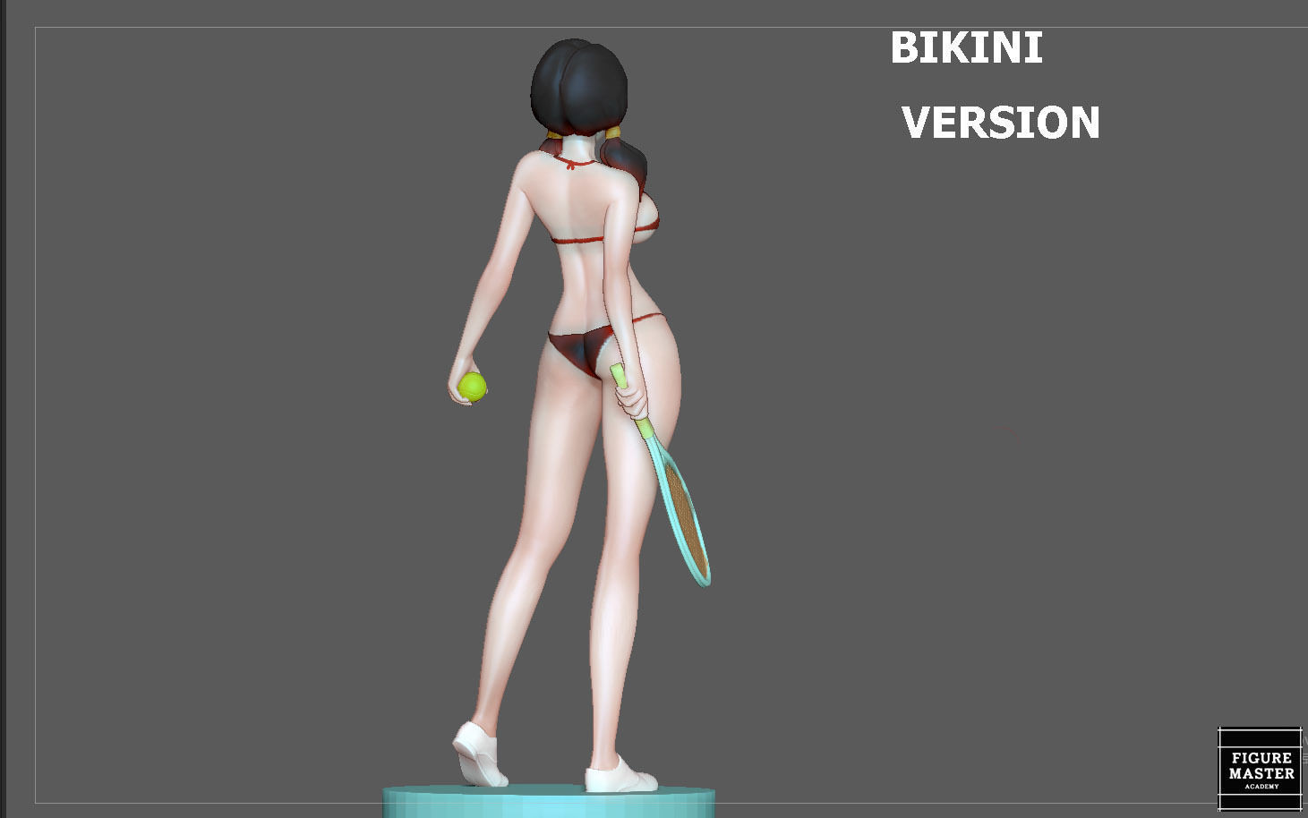 VIDEL TENNIS TRANING  DRAGONBALL CHARACTER ANIME STATUE MODEL 3D print model_27