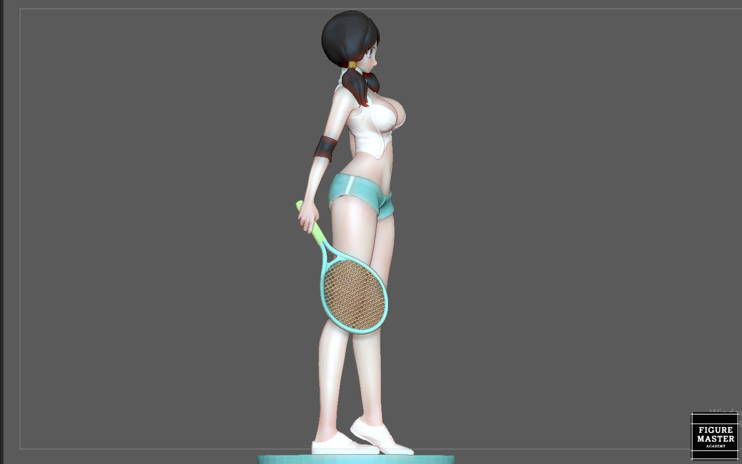 VIDEL TENNIS TRANING  DRAGONBALL CHARACTER ANIME STATUE MODEL 3D print model_9