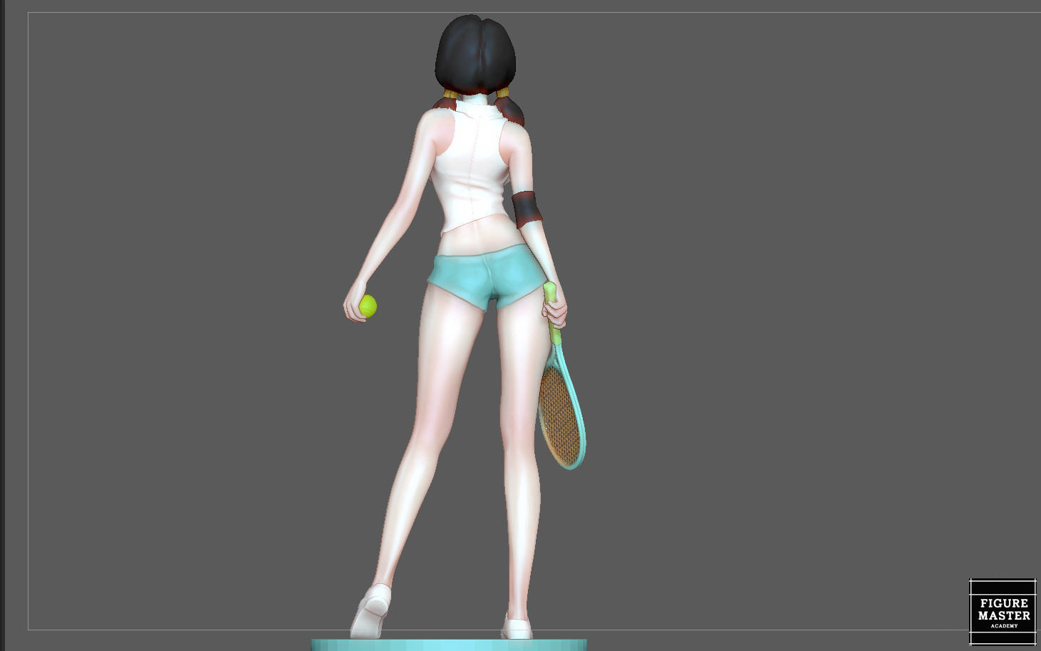 VIDEL TENNIS TRANING  DRAGONBALL CHARACTER ANIME STATUE MODEL 3D print model_10