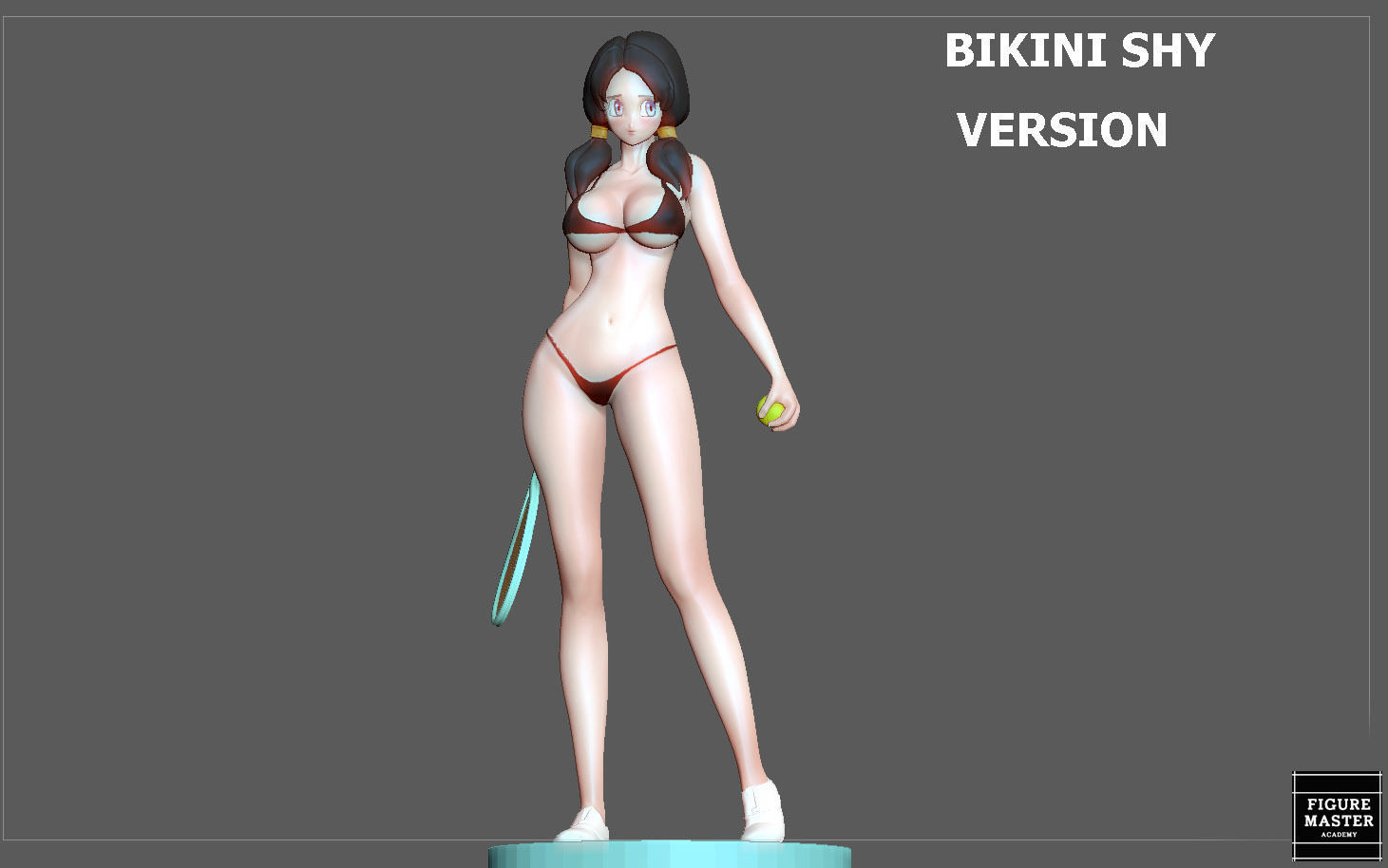VIDEL TENNIS TRANING  DRAGONBALL CHARACTER ANIME STATUE MODEL 3D print model_30