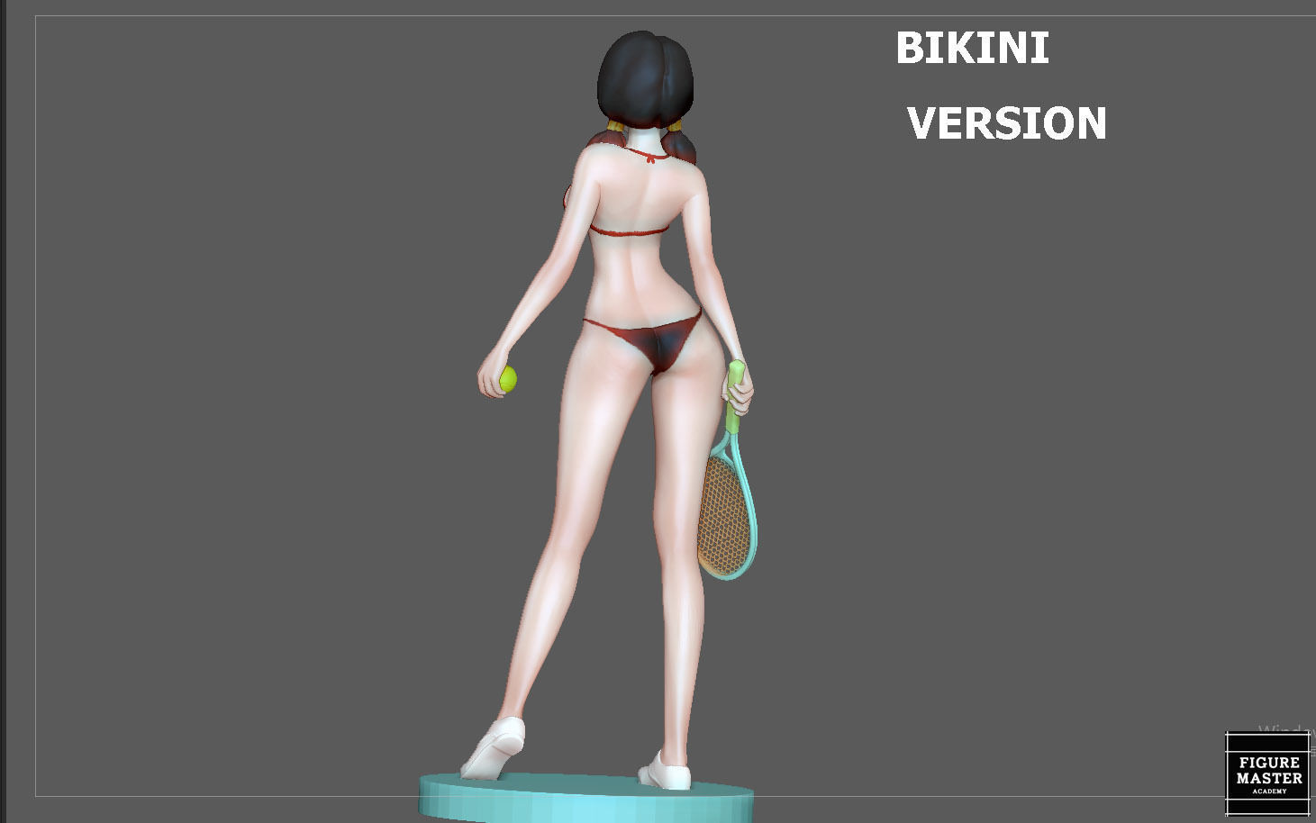 VIDEL TENNIS TRANING  DRAGONBALL CHARACTER ANIME STATUE MODEL 3D print model_28