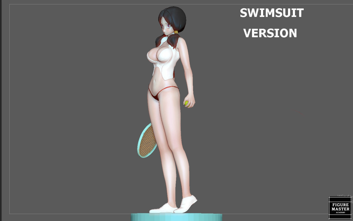 VIDEL TENNIS TRANING  DRAGONBALL CHARACTER ANIME STATUE MODEL 3D print model_21