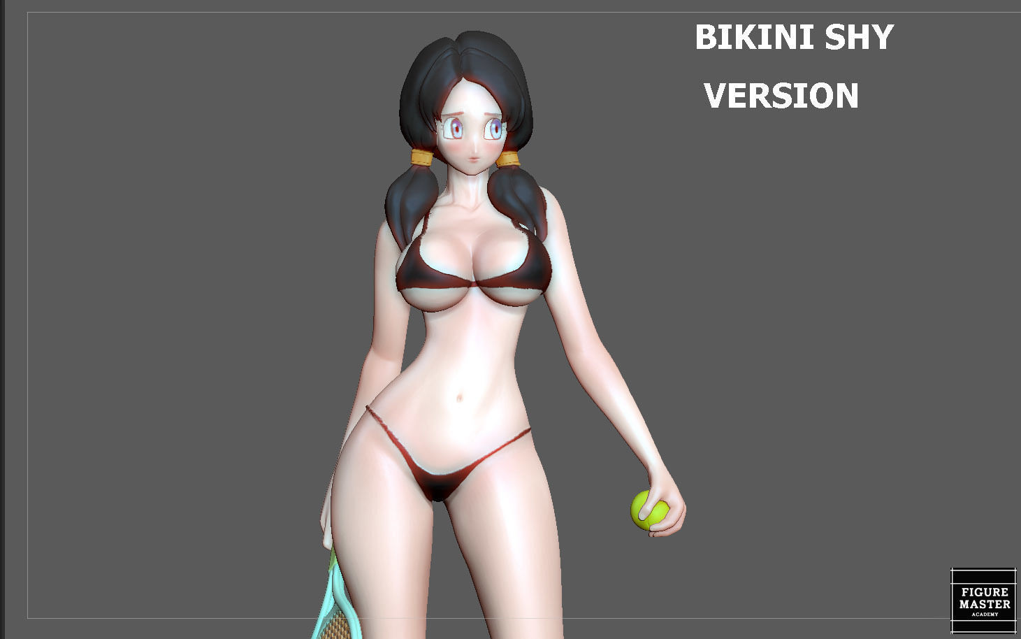 VIDEL TENNIS TRANING  DRAGONBALL CHARACTER ANIME STATUE MODEL 3D print model_6